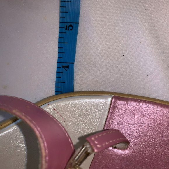 Saffron Womens Square Toe Block Heels Sandals Pink Ivory with Rhinestone US 8.5 - Picture 9 of 9